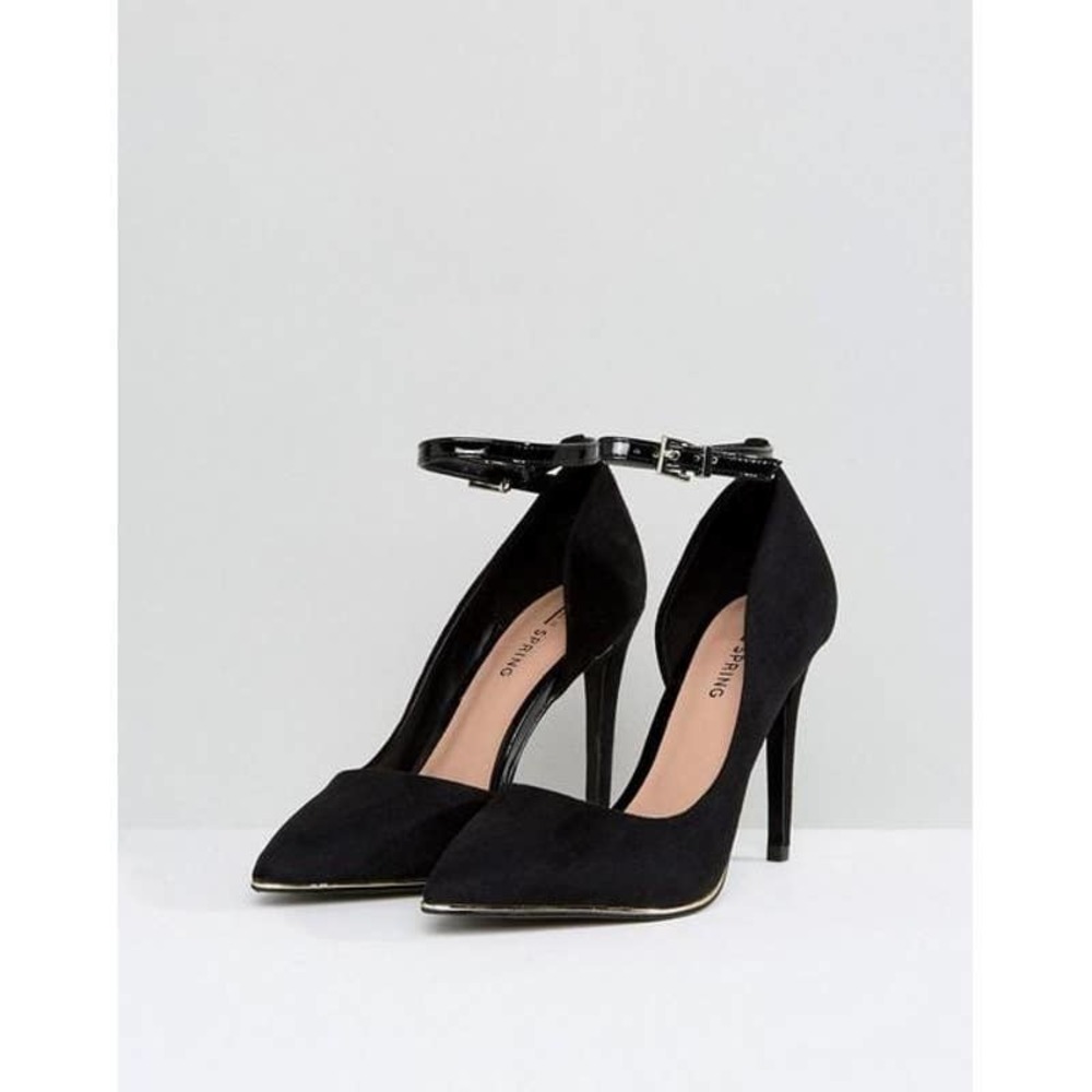 Call It Spring Women's Exerina Black Pointed Ankle Strap D’orsay Heels Size 7